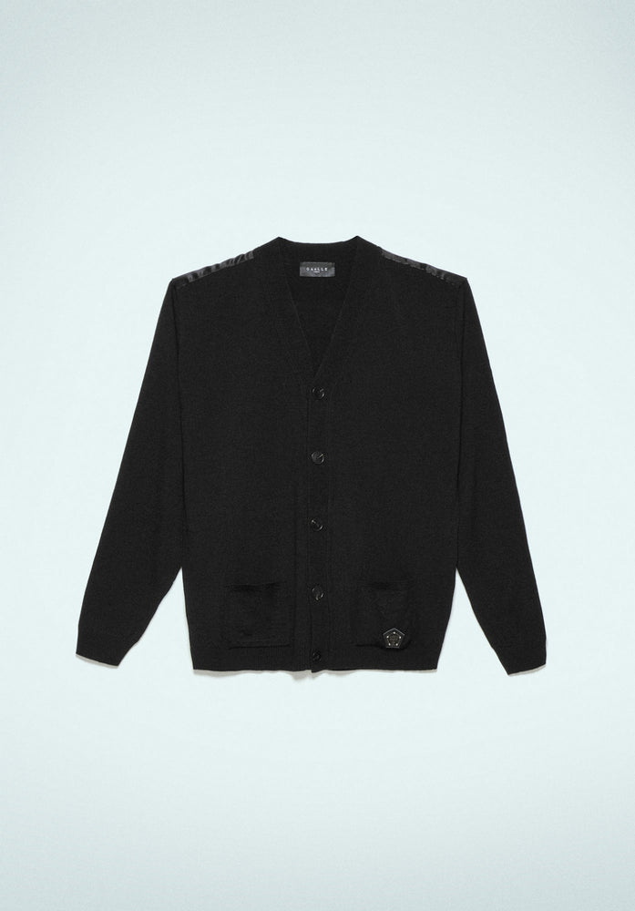 Cardigan con placchetta nero Gaelle Paris