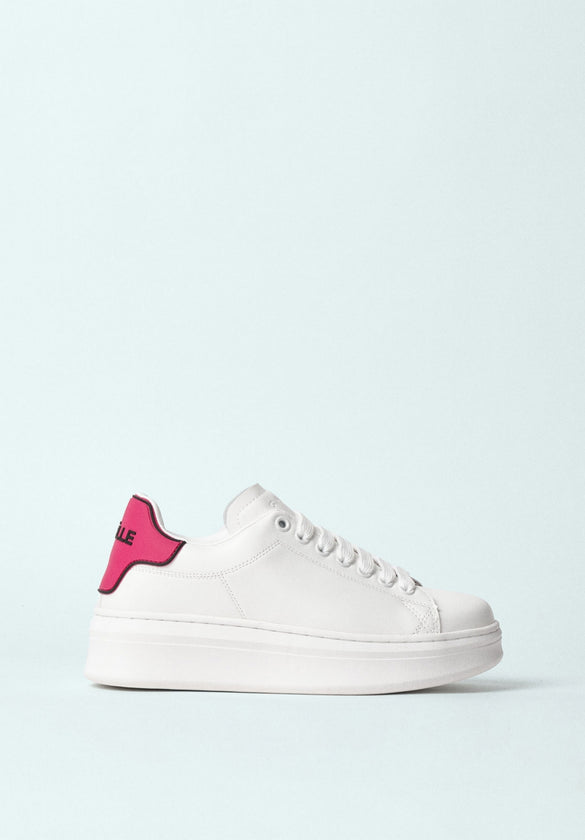 Sneakers Addict In Ecopelle Bianco fucsia - Gaëlle Paris