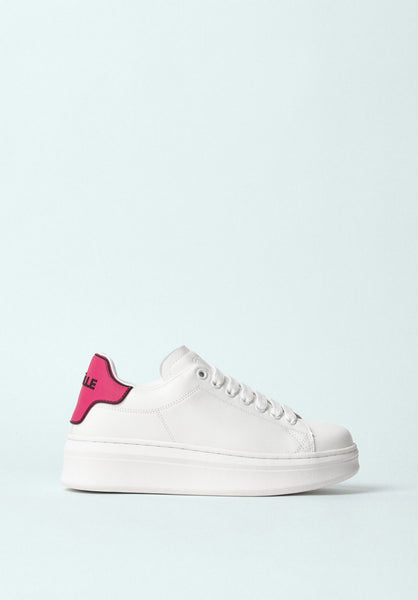 Sneakers Addict In Ecopelle Bianco fucsia - Gaëlle Paris