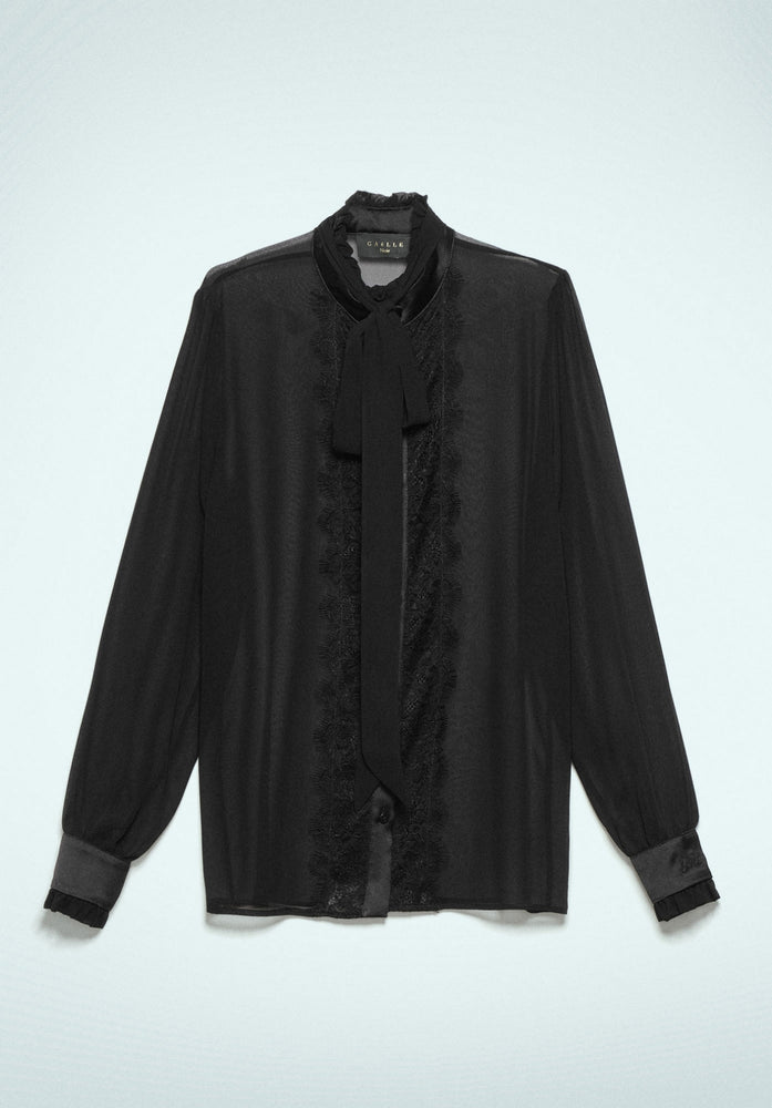 Camicia In Georgette Nero Gaelle Paris