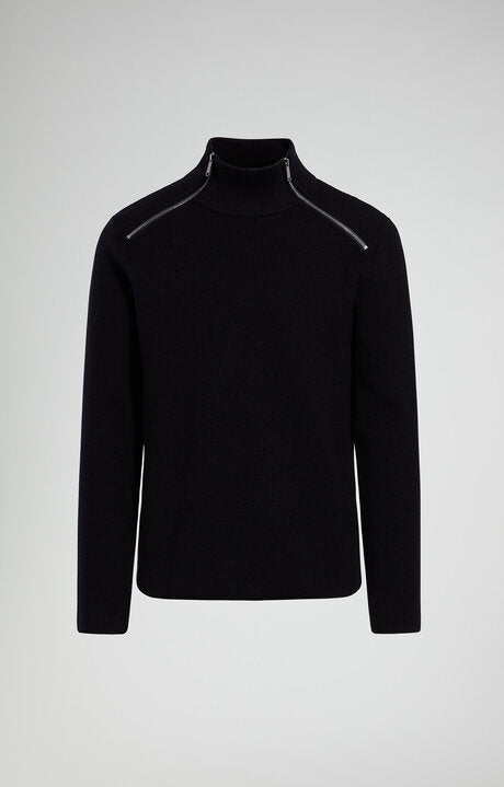 Maglia uomo con dettaglio zip nero Bikkembergs