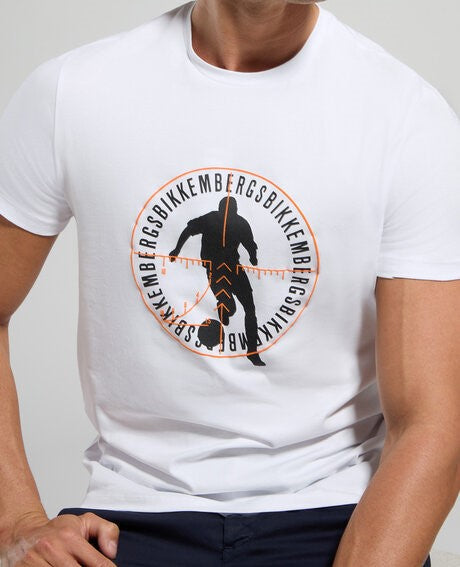 T-shirt calciatore bianco Bikkembergs