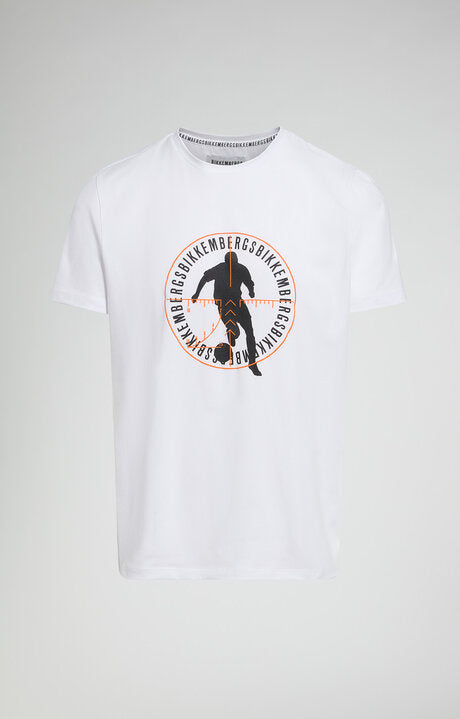 T-shirt calciatore bianco Bikkembergs