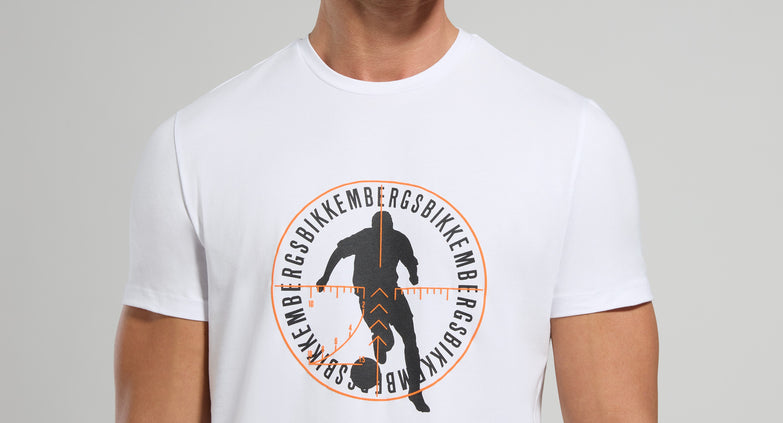 T-shirt calciatore bianco Bikkembergs