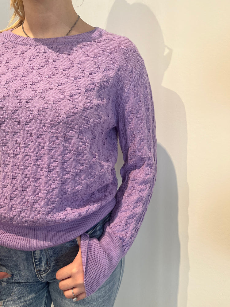 Maglia giro punto lana merino lilla  Wool&Co