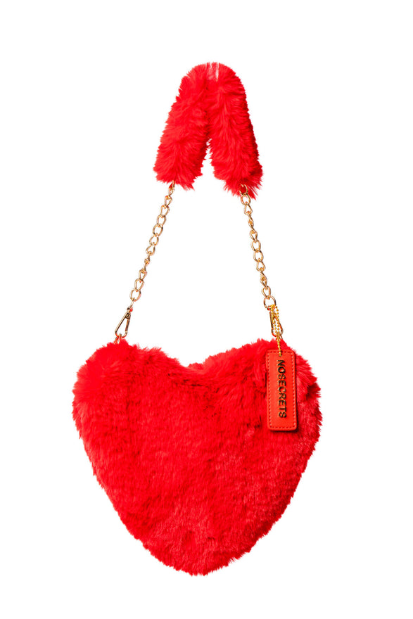 Borsa cuore rossa peluche No Secrets