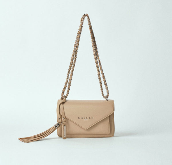 Mini Shoulder Strap In Ecopelle Beige - Gaëlle Paris