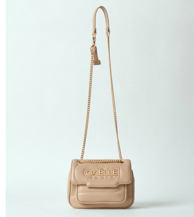 Mini Shoulder Strap In Ecopelle Beige - Gaëlle Paris