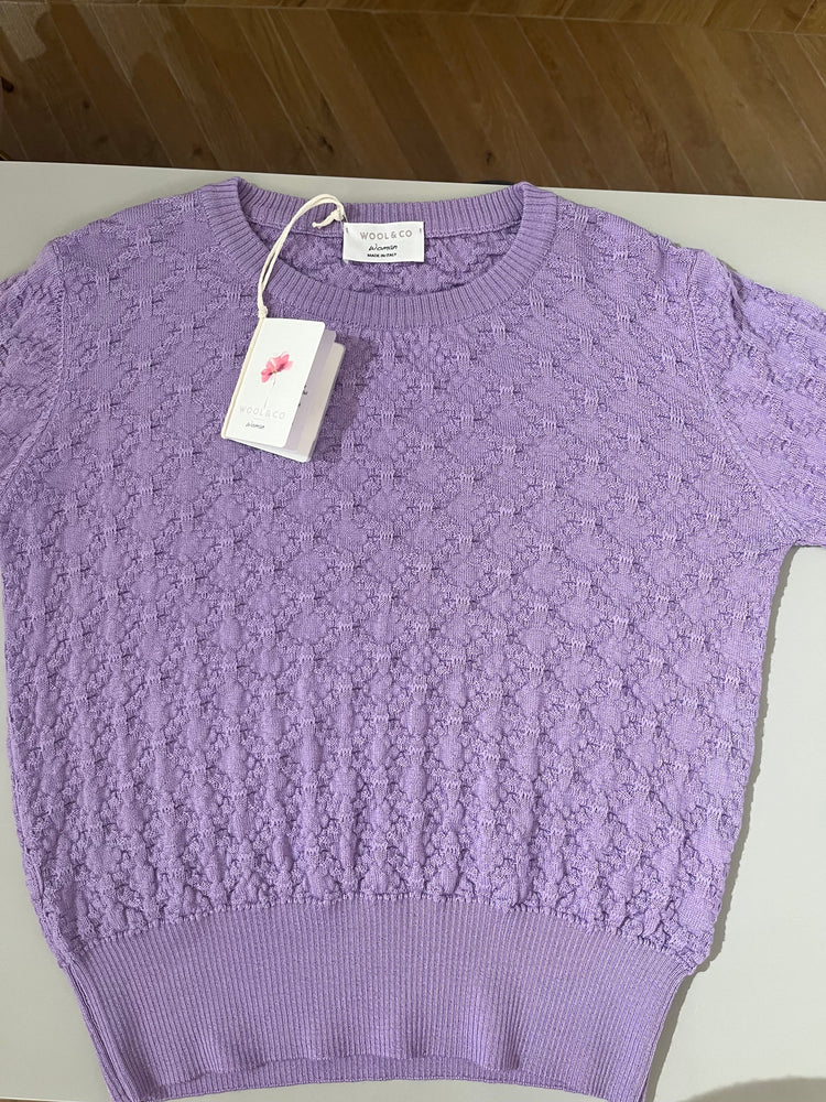 Maglia giro punto lana merino lilla  Wool&Co