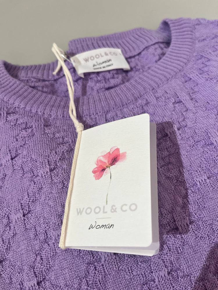 Maglia giro punto lana merino lilla  Wool&Co