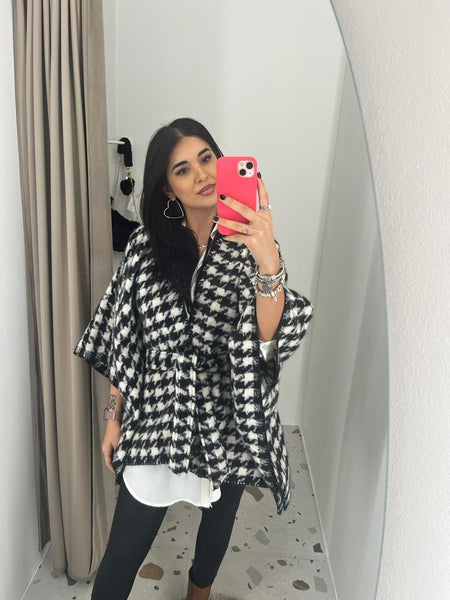 Poncho pied-de-poule Penny Black