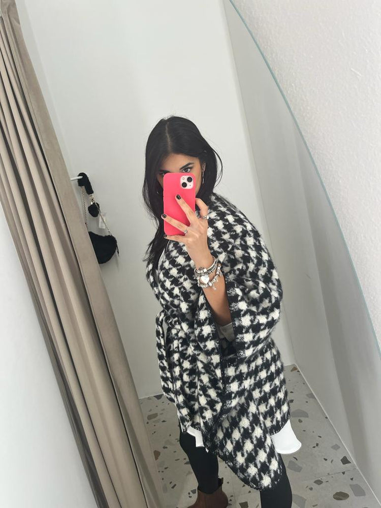 Poncho pied-de-poule Penny Black