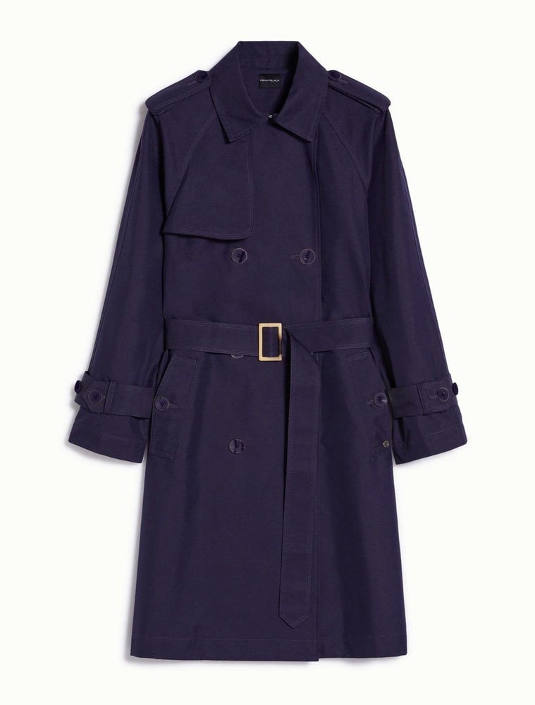 Trench in gabardine antigoccia blu Penny Black