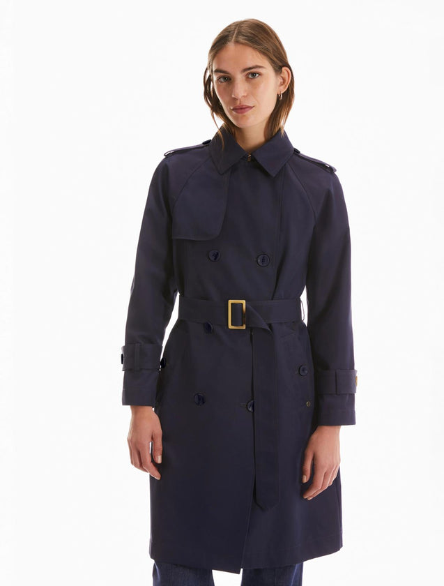 Trench in gabardine antigoccia blu Penny Black