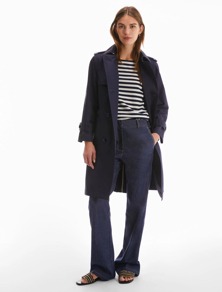 Trench in gabardine antigoccia blu Penny Black