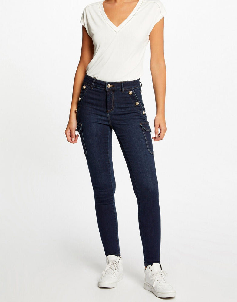 Pantaloni cargo skinny jeans denim Morgan de toi