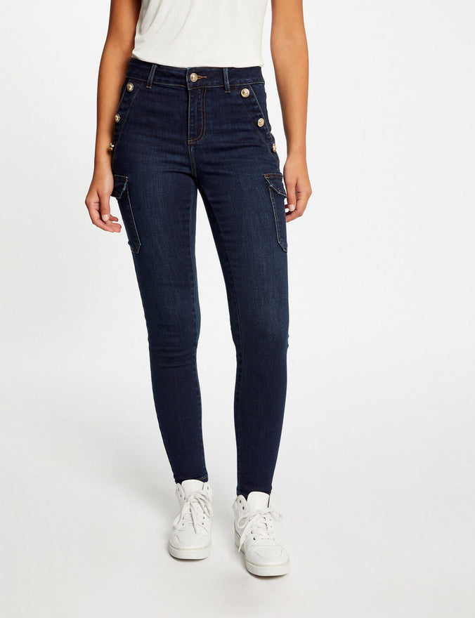 Pantaloni cargo skinny jeans denim Morgan de toi